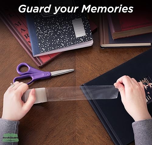 Miniatura 7 de BookGuard Cinta de reparación de libros transparente estirable, rollo de 15 yardas, 2 pulgadas