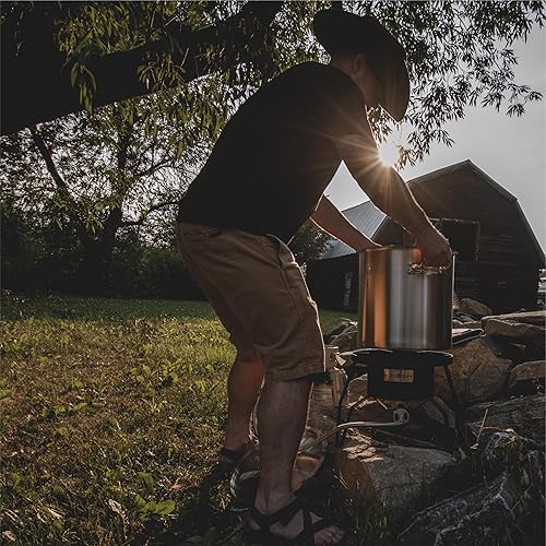 Miniatura 10 de GasOne Olla de acero inoxidable con cesta, olla de 53 cuartos de galón con tapa y parte inferior reforzada, olla de cocina resistente para freír