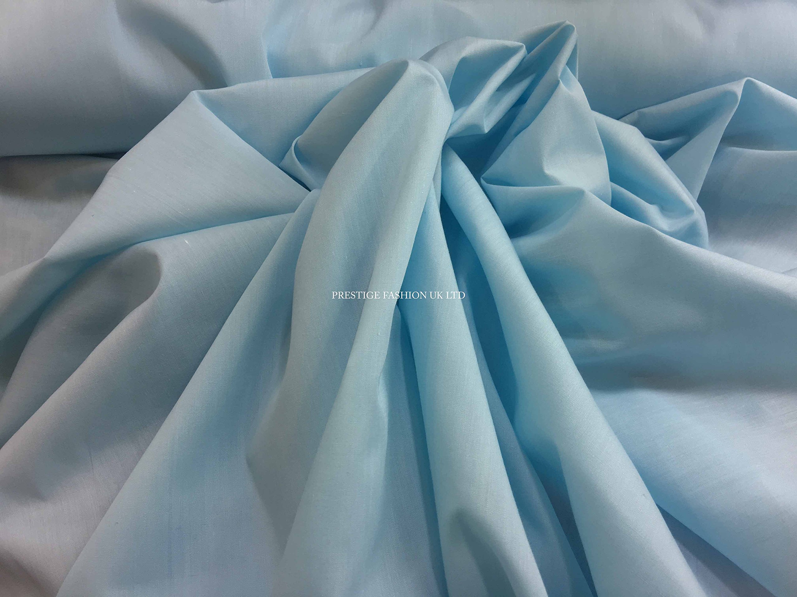 PRESTIGE Poly Cotton Mix Fabric Material All Plain Colours 115cm wide (45") - Per Metre (Pale Turquoise)