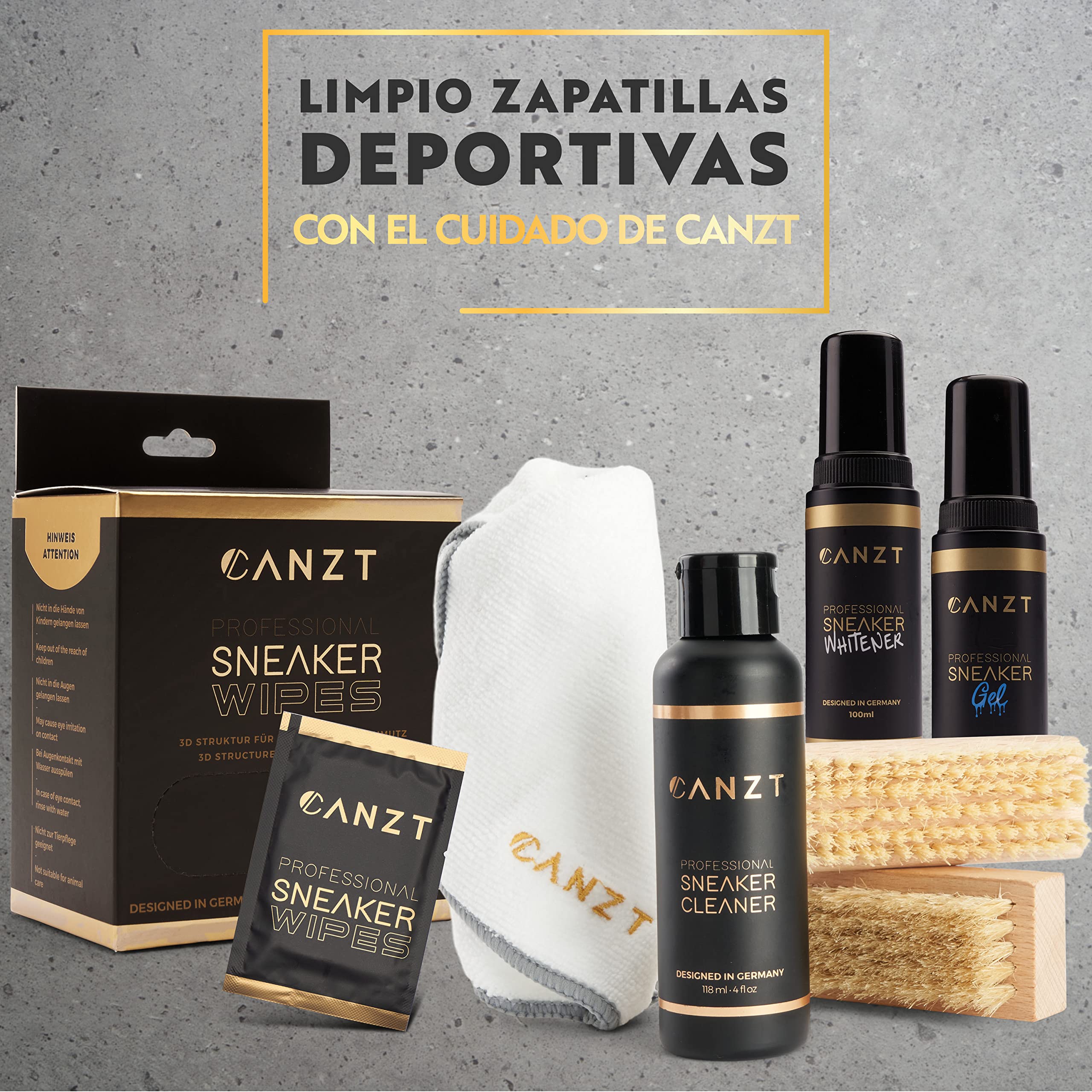 Canzt Sneaker Wipes – Toallitas limpiadoras para zapatillas y calzado, limpieza rápida y eficaz en cuero, ante, nubuck y tejido – Pack de 30 unidades individuales