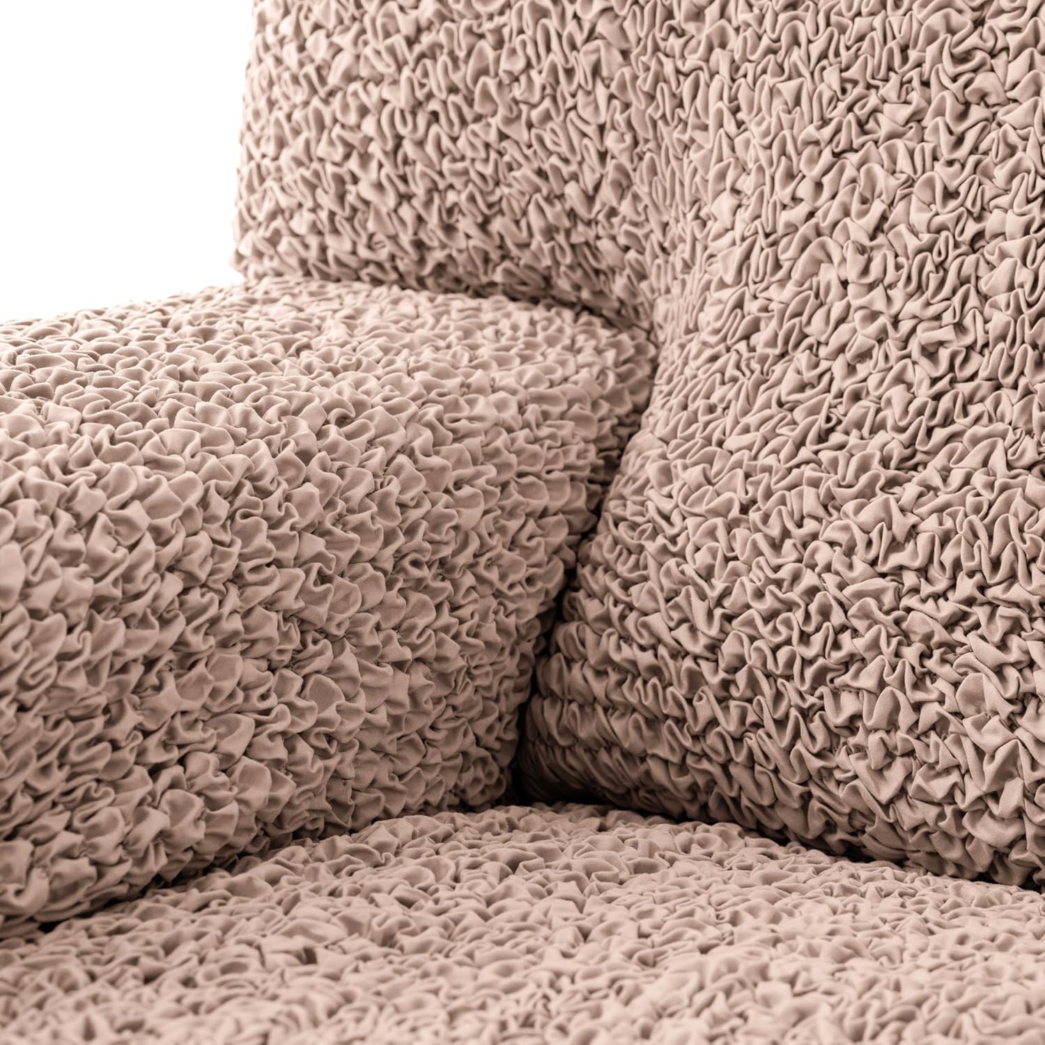 Tapioca Polyester Blend Stretch Ottoman Slipcover