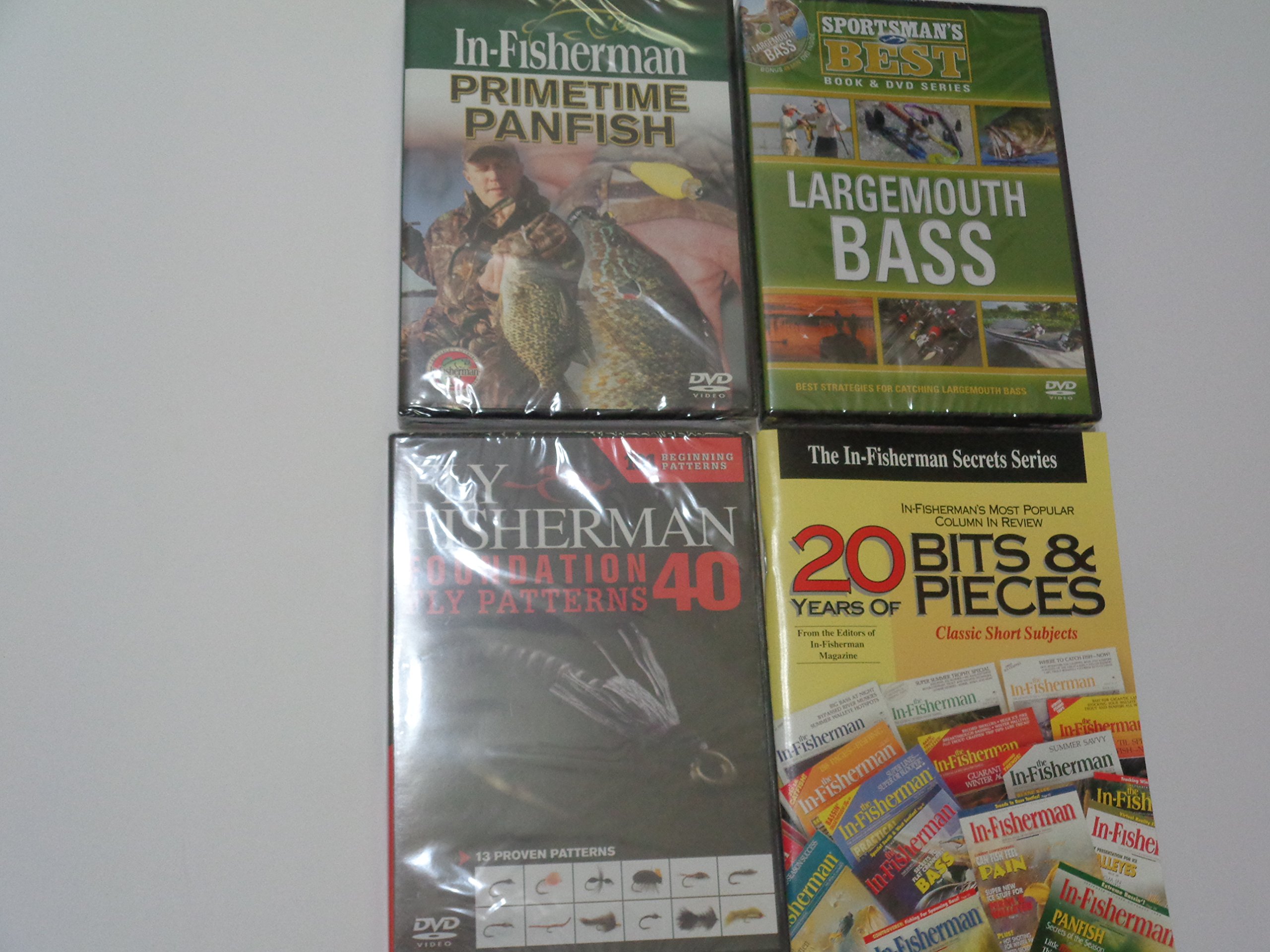 3 Pack In-Fisherman DVD Primetime Pan Fish Largemouth Bass and Fly Fisherman