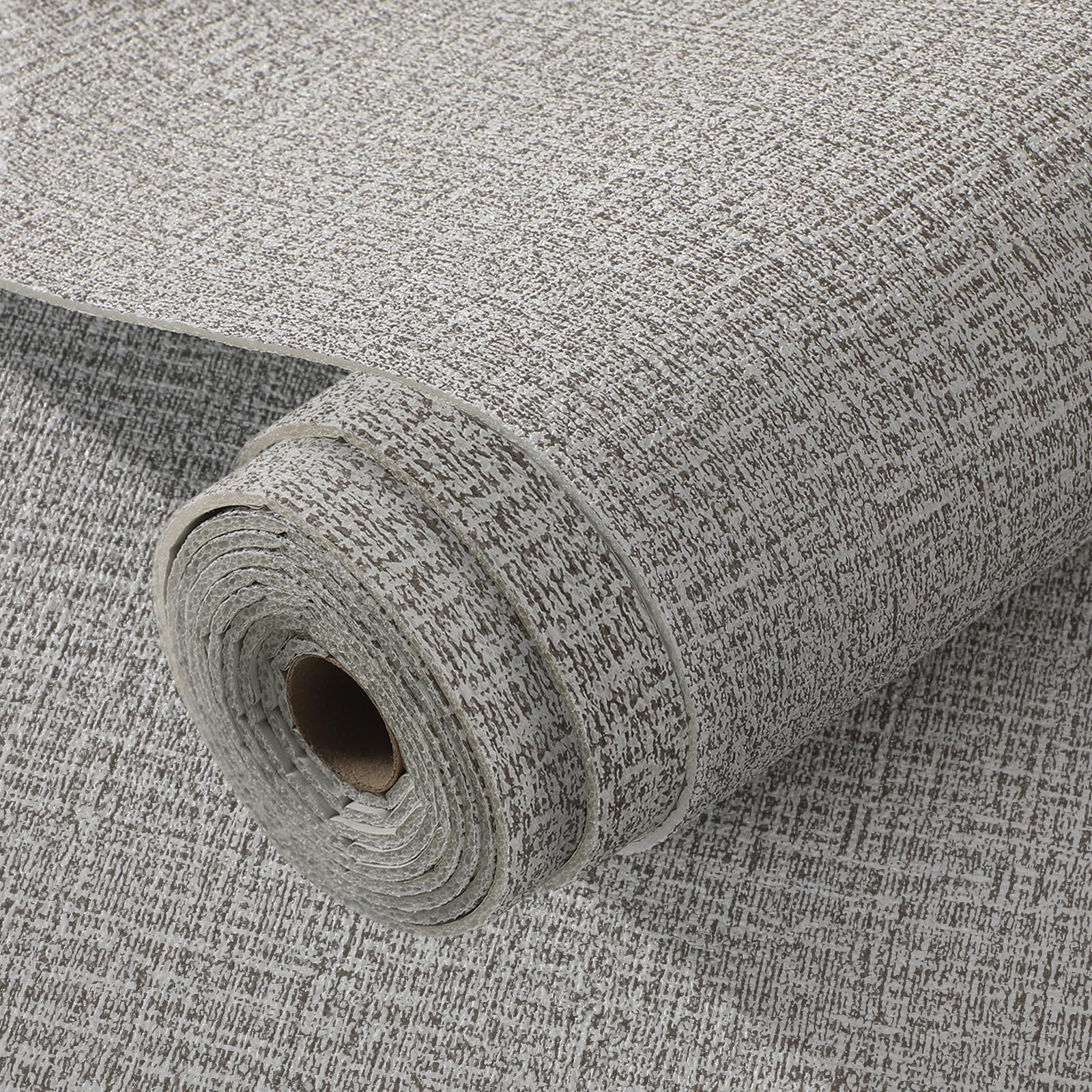 Pamatio Peel and Stick Wallpaper Grey Linen Textured, 1000cm x 50cm Thick Self Adhesive Wallpaper Fabric Effect 8 Roll Thermal Insulation DIY Sticky Wall Paper for Bedroom Cellings Mould Wall Decor