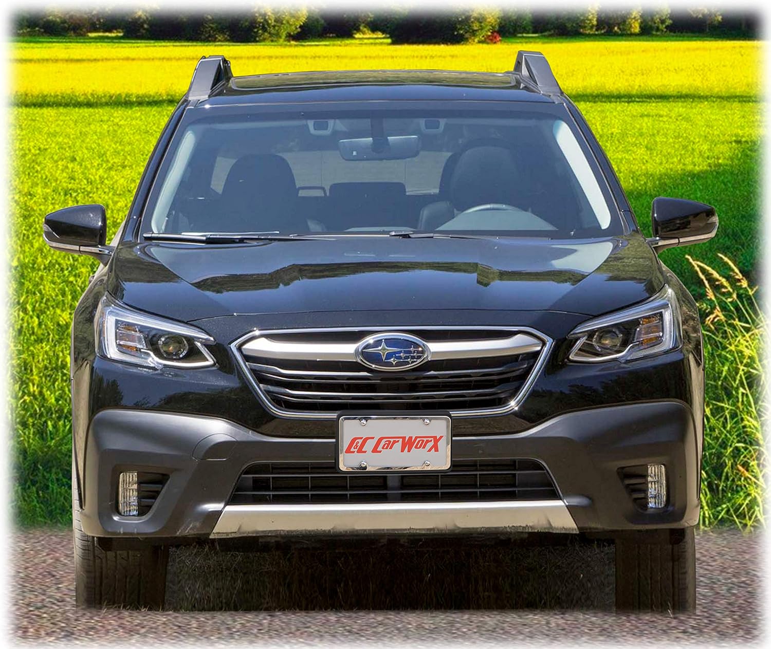 C&C Car Worx OW-20-FP-C Front+Rear License Plate Frame Bracket Mounts Compatible with 2020, 2021, 2022 Subaru Outback Wagon at a Special Bundled Discount - (Does NOT FIT 2022 Wilderness Edition)