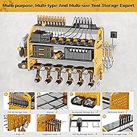 Vista 4 de LBT Power Tool Organizer With Charging Station,Patented,Heavy Duty Steel,6 Drilling Rig Sizes With Hooks And Screw Boxes,6 sockets,Easy To Install