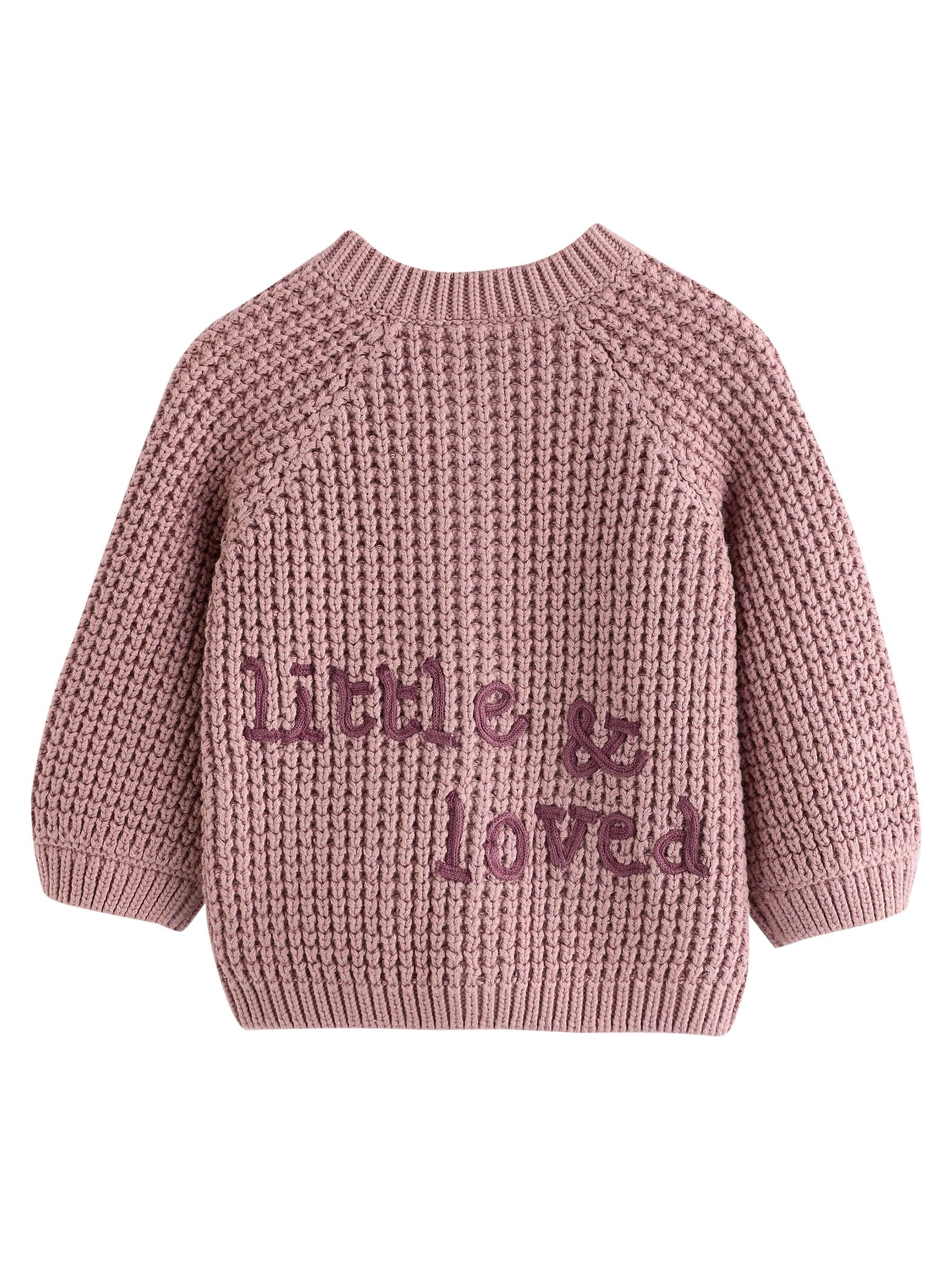 NEXT Bébé Fille Cardigan en Maille pour bébé avec Inscription brodée au Dos