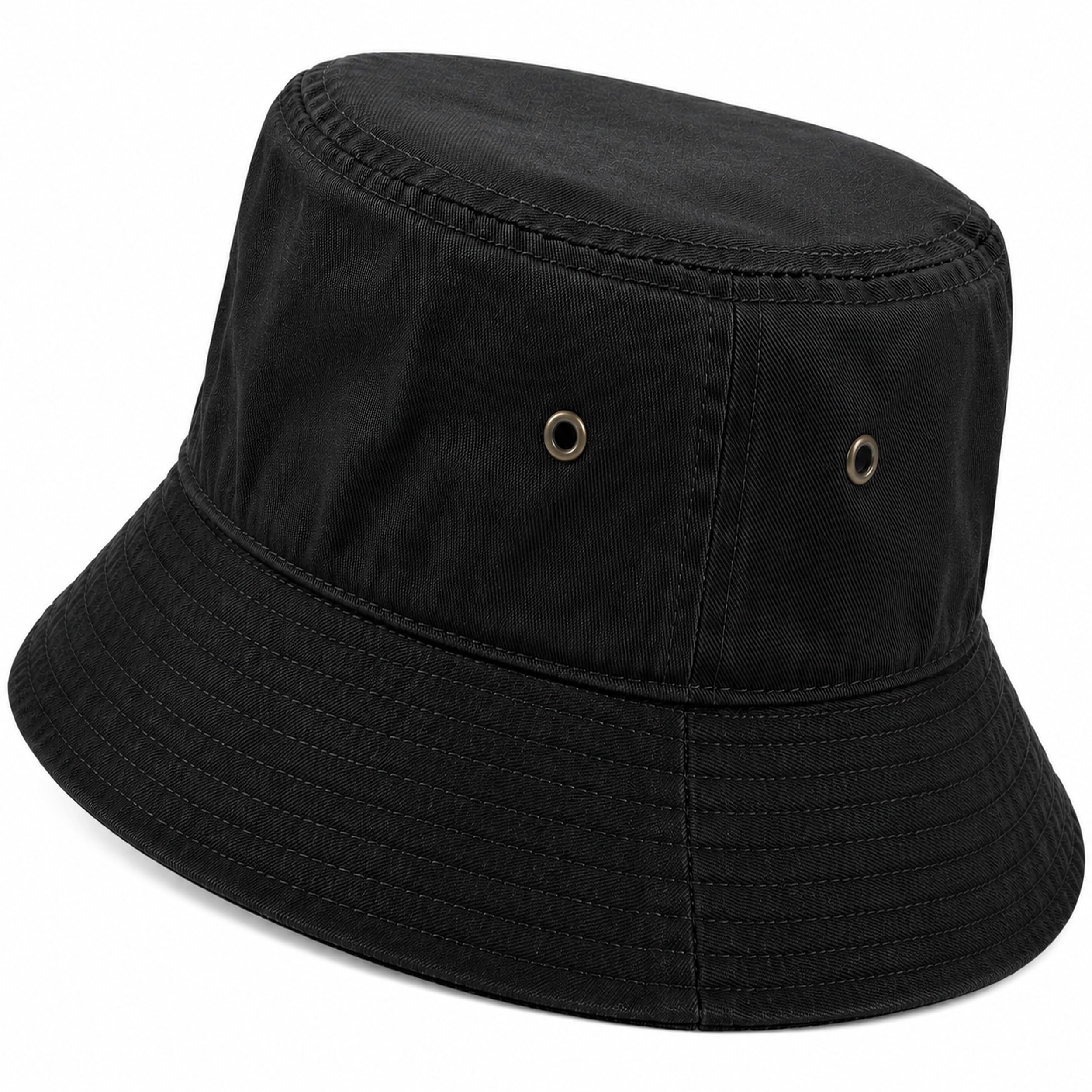 Gelante Solid Color 100% Cotton Bucket Hat for Women and Men Packable Travel Summer Beach Hat