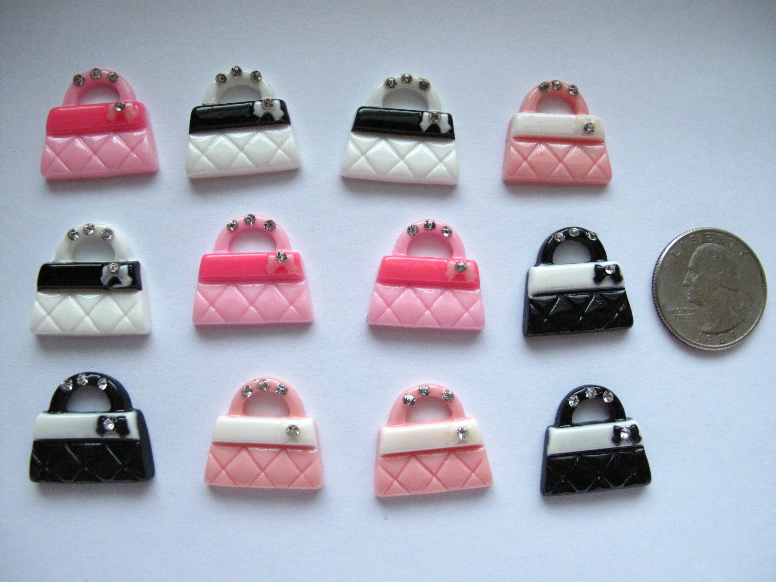 12 Mix Kawaii Resin Cabochon Flat Back Purse for Scrapbook, Cell Phone...