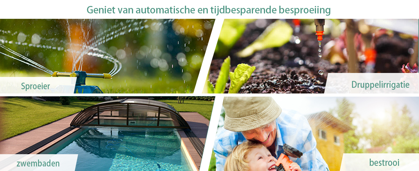 Diivoo Irrigatiecomputer, wifi, 2 uitgangen, smart irrigatieklok voor tuin, irrigatie, compatibel met Alexa en Smart Life app, automatische irrigatietimer met wifi-hub voor gazon, Parkside