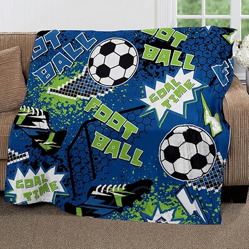 Miniatura 2 de Sports Football Theme Flannel Fleece Throw Blankets 60"X80" Soft Cozy Print Throw, Fluffy Winter Fall Blanket Plush Home Decor for Couch Bed Sofa
