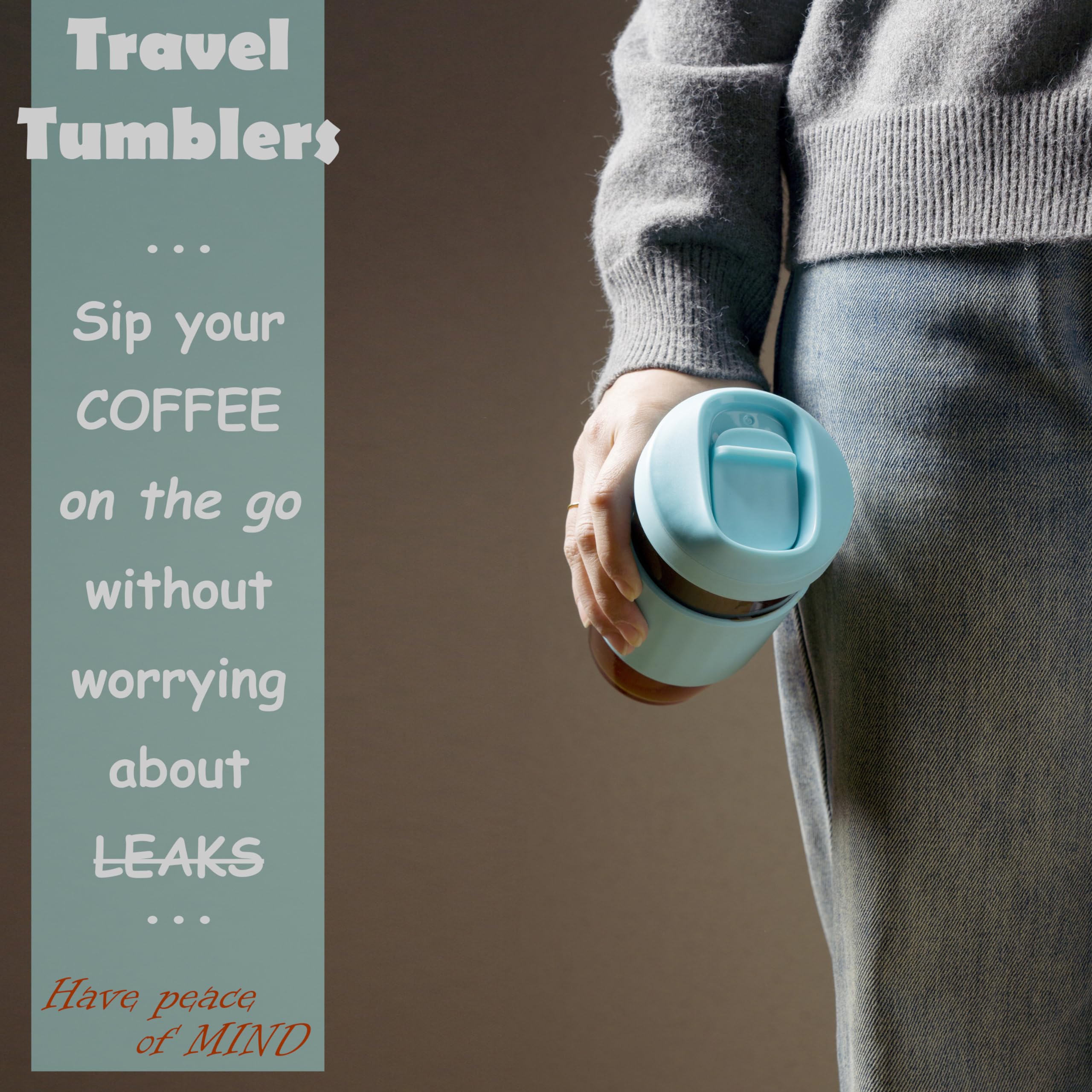 Amazon.com: ALRM Reusable 10 Oz Travel Coffee Mugs with Non-Slip Silicone  Sleeve, Clear Tempered Glass To Go Cups, Leak Proof Non-Toxic Sip-Lid,  Microwave Safe Portable Tumblers (Blue Matte, 10 Oz) : Home