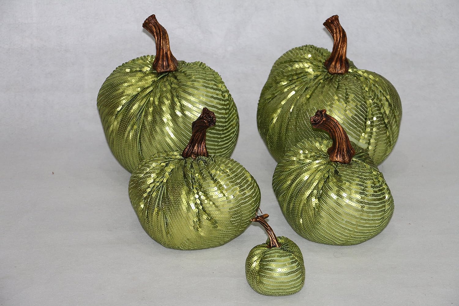 RGstyle Modern, Chic and Fun, Great for Seasonal Home Décor 12" Scales of Sequins Basil Inflatable Pumpkin x 1 Piece