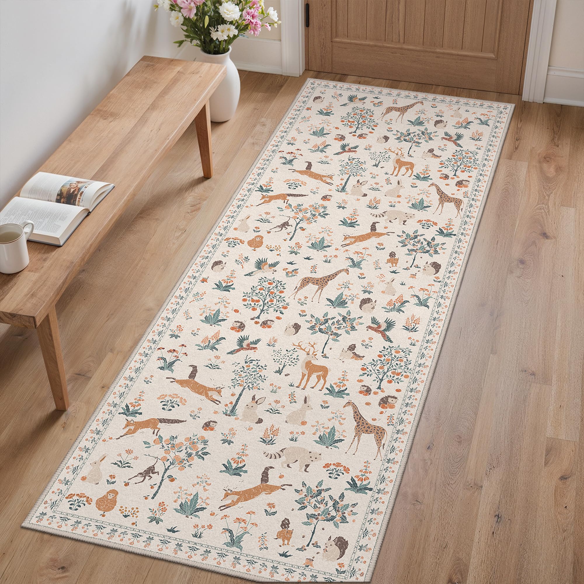 BEIMO Washable Runner Rug 80x150cm Hallway Carpet Non-Slip Cute Giraffe — image 1