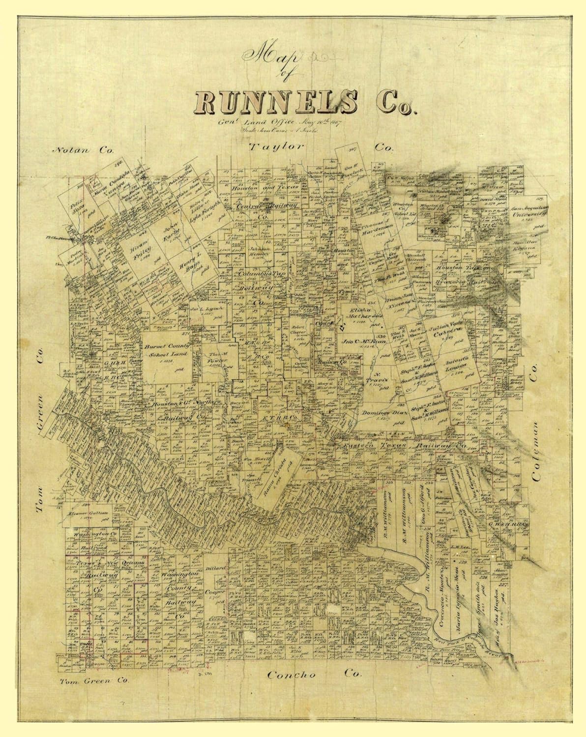 MAPS OF THE PAST Historical Map of Runnels County Texas