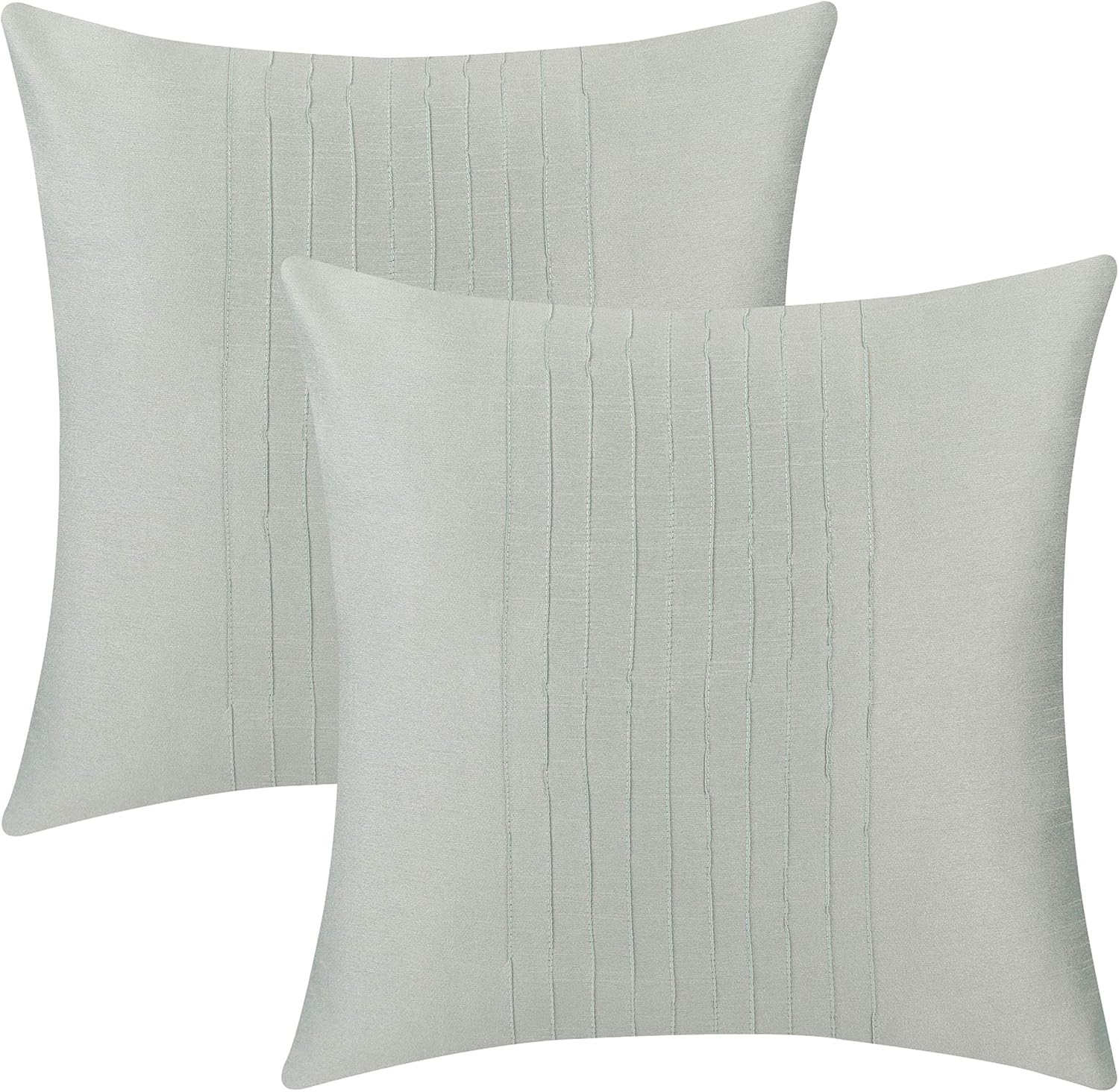 The White Petals Set of 2 Pillow Black with Pin Tucks Panel (20x20 inches, Black)