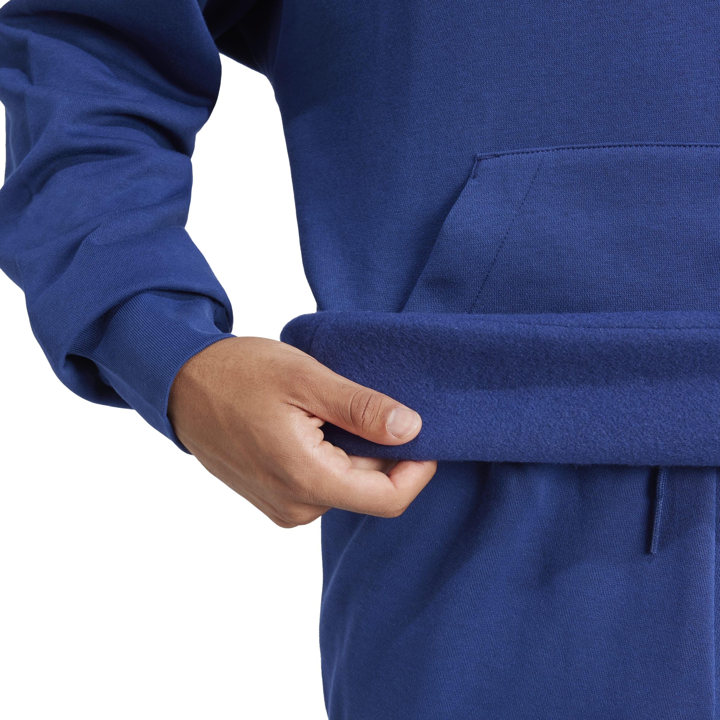 adidas Mężczyźni ESSENTIALS FEELCOZY FLEECE HOODIE, dark blue/white, L
