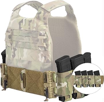 PETAC GEAR Carry Elastic Cummerbund,8 AR Mag Pouches for Vest Quick Release Mounting Strap for FCPC LBT LBX Set