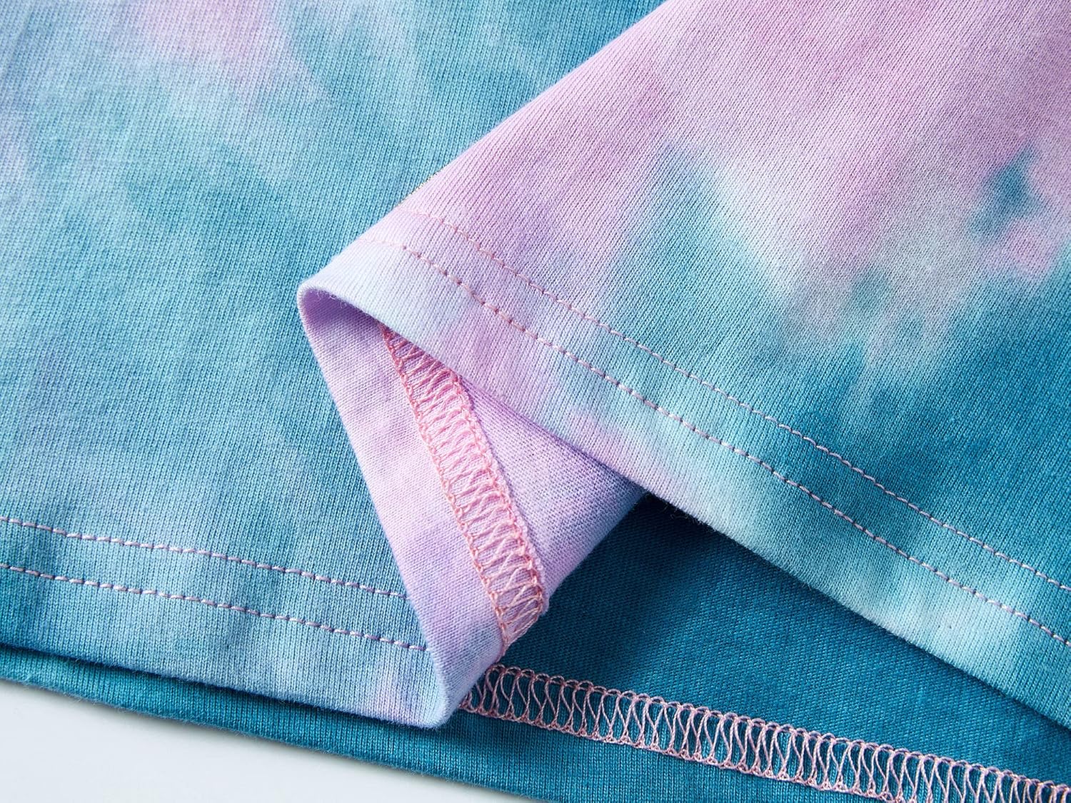 Topgal 100% Cotton Tie Dye Crop Top & Shorts Clothes Set Outfit for Big Girls Size 6-18 - Image 5