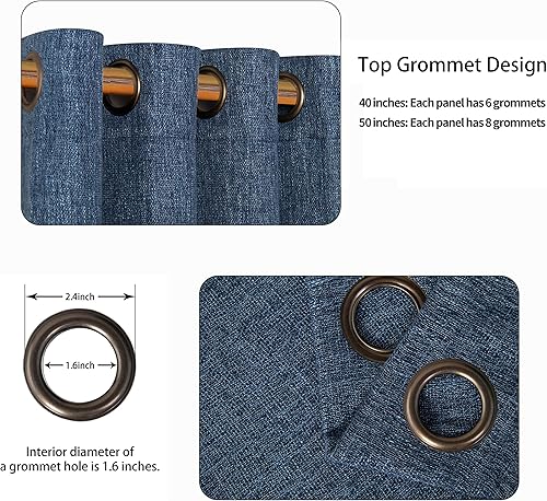 Miniatura 3 de LORDTEX Cortinas opacas texturizadas con aspecto de lino con forro aislante térmico, cortinas de ventana gruesas y pesadas con ojales para