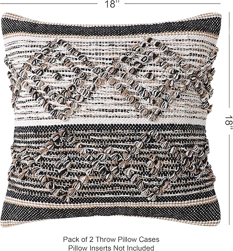 Vista 72 de REDEARTH Fundas de cojín decorativas con textura bohemia – Juego de fundas decorativas de granja tejidas lumbares para sofá, cama, silla, comedor