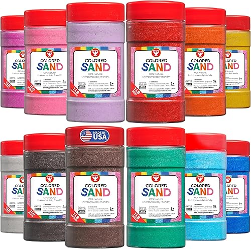 Vista 61 de Hygloss Products - Arena de juego de colores - Balde de arena de arte para manualidades de colores surtidos, naranja, 1 libra