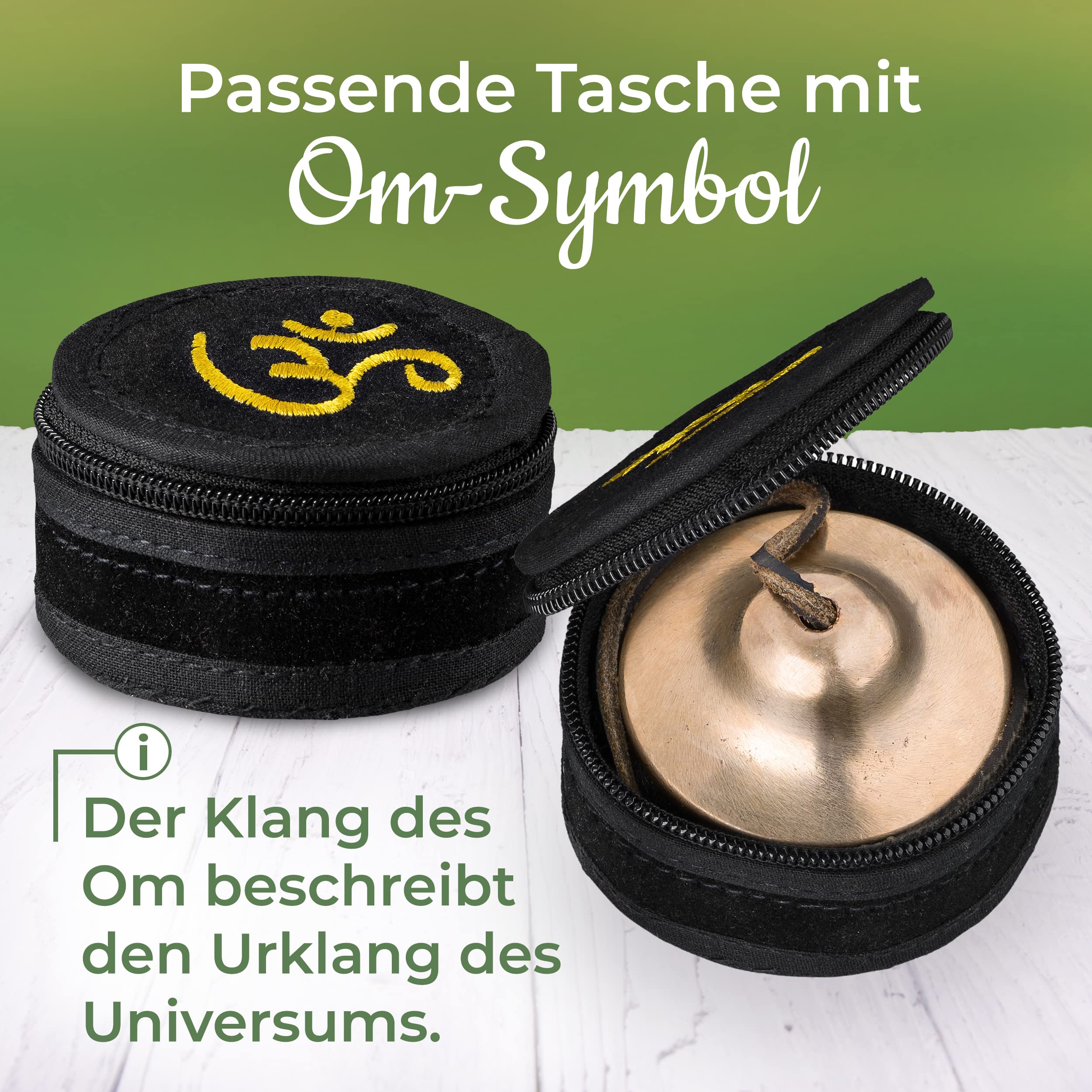 Tibetische Zimbeln [Ø 5,5 cm], heller Ton, matt ohne Symbole, für Meditation (Tingsha), Klangmassage und Klangtherapie
