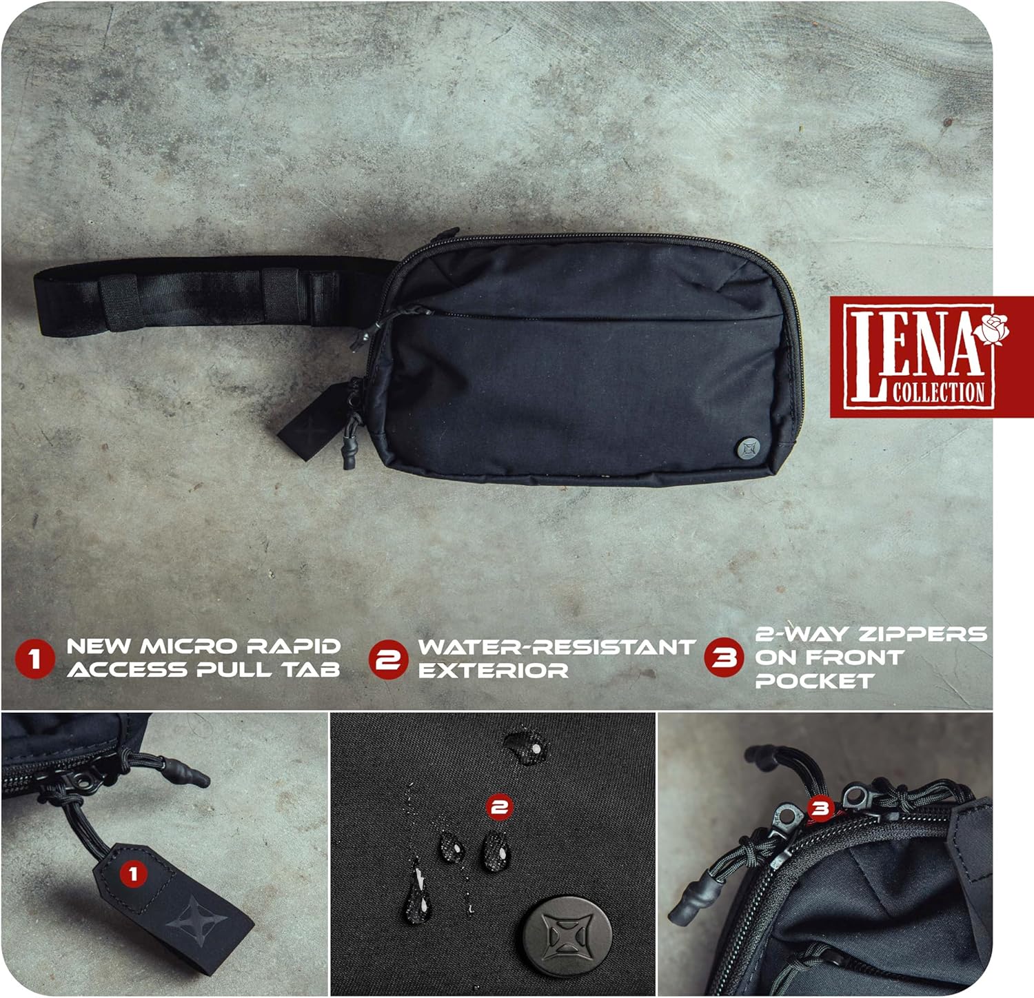 Vertx Everyday Tactical Fanny Pack + - 100% Nylon Fanny Pack for Men and Women with CCW-Ready Design and Rapid Access Tab - Wolf Grey - 2L