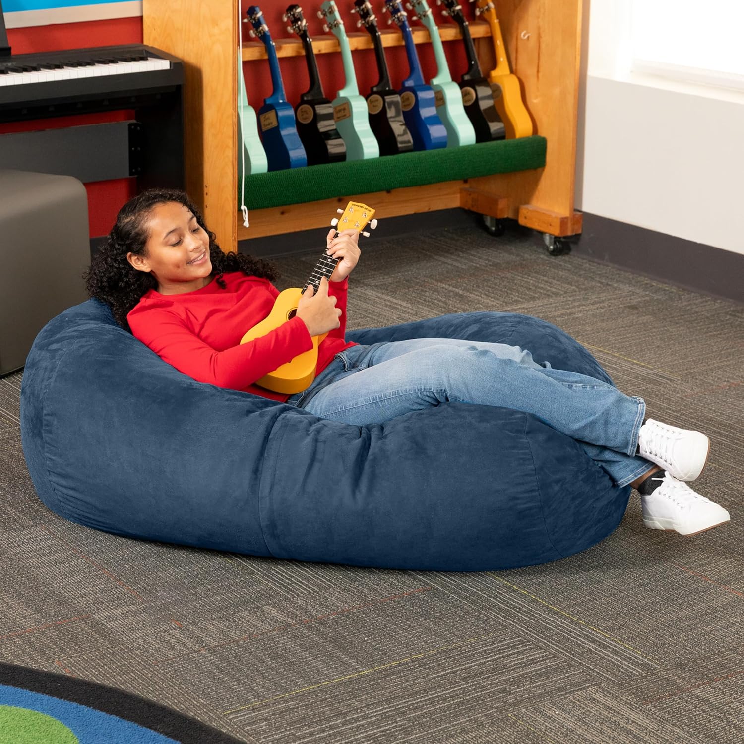 Jaxx Sofa Saxx 4-Foot Bean Bag Lounger, Navy