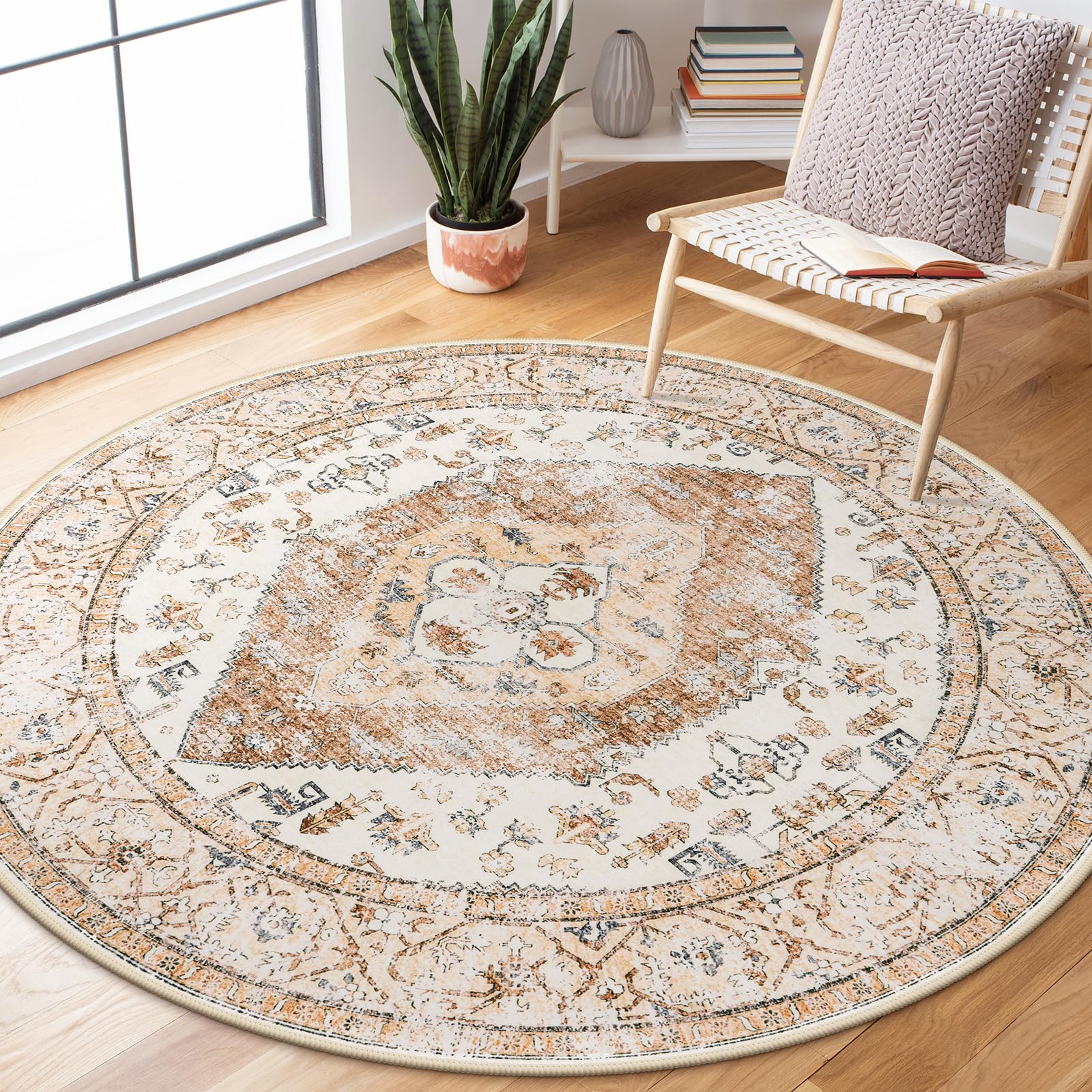 Amazon.com: Lahome Boho Round Area Rug 5Ft Machine Washable Round
