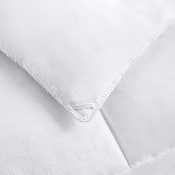 Amazon Basics White Down Alternative Comforter and Duvet Insert with Corner Tabs, Machine Washable, Twin, All-Season (Pack of 2)