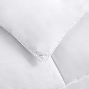Amazon Basics White Down Alternative Comforter and Duvet Insert with Corner Tabs, Machine Washable, Twin, All-Season (Pack of 2)