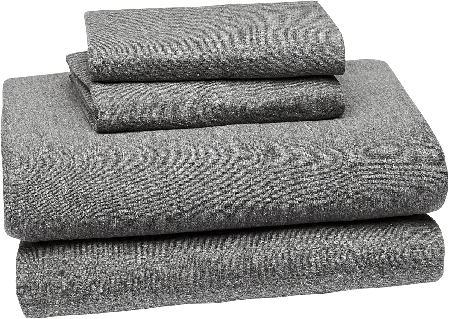  Basics Cotton Jersey Blend Bed Sheet Set - King, Dark Grey : Home & Kitchen