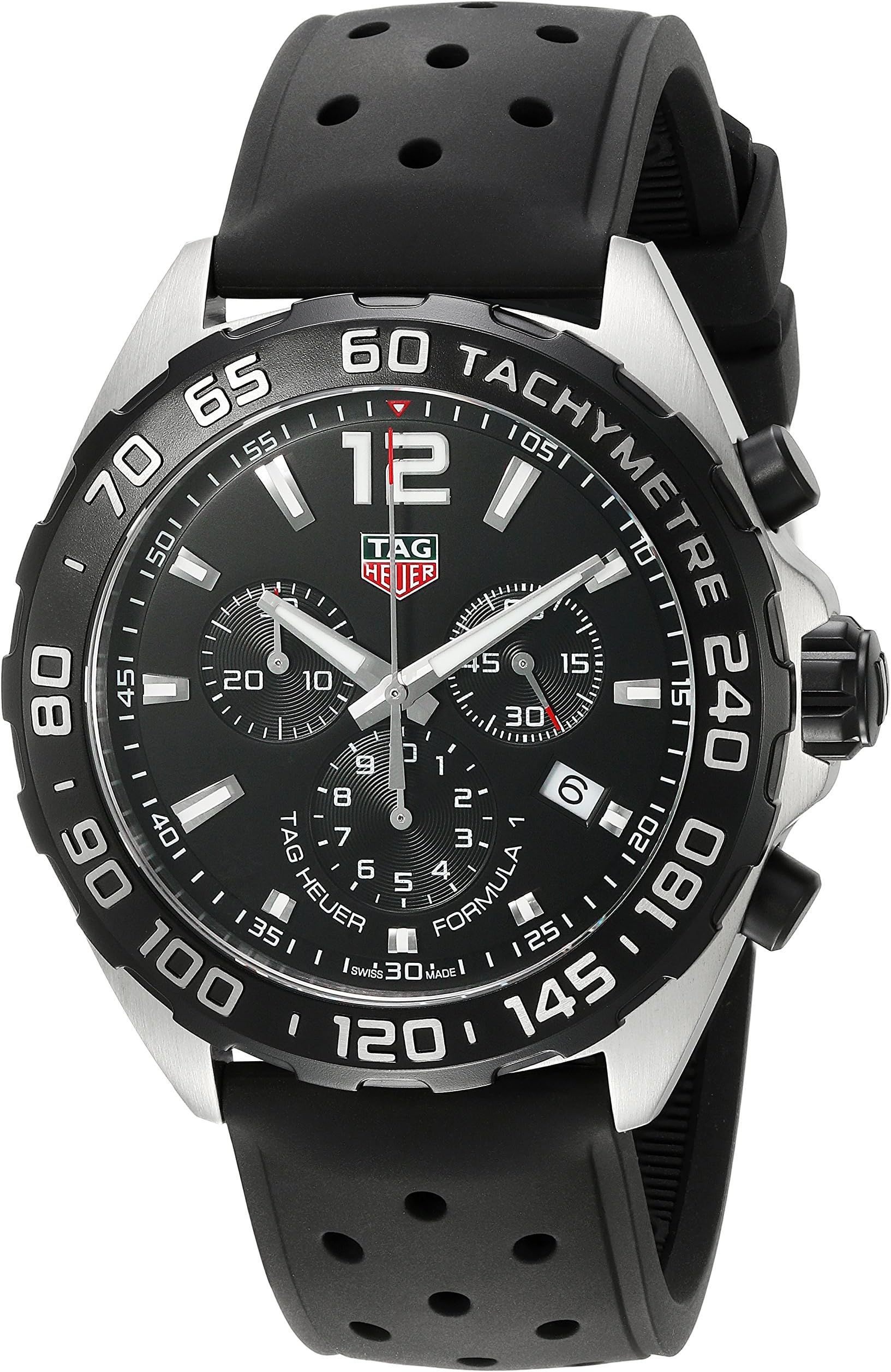 Men's 'Formula 1' Swiss Quartz Stainless Steel and Rubber Dress Watch, Color:Black (Model: CAZ1010.FT8024)