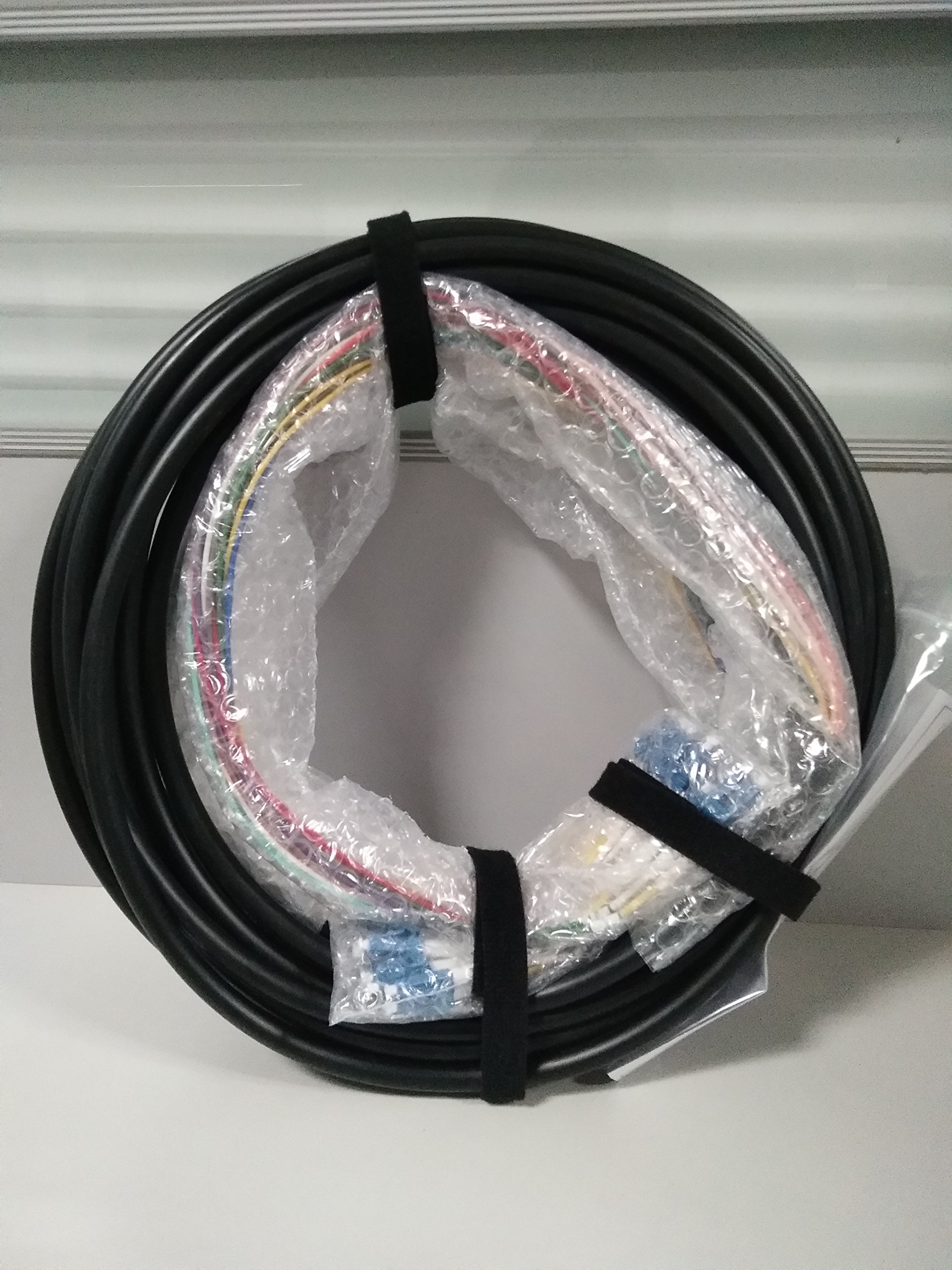 Câble de raccordement extérieur à fibre optique 8/12/24 conducteurs LC LC/APC SC SC/APC monomode 9/125 (30 m, 24 cores, SC/APC-SC/APC), Jarretiere Optique, Cordon Optique