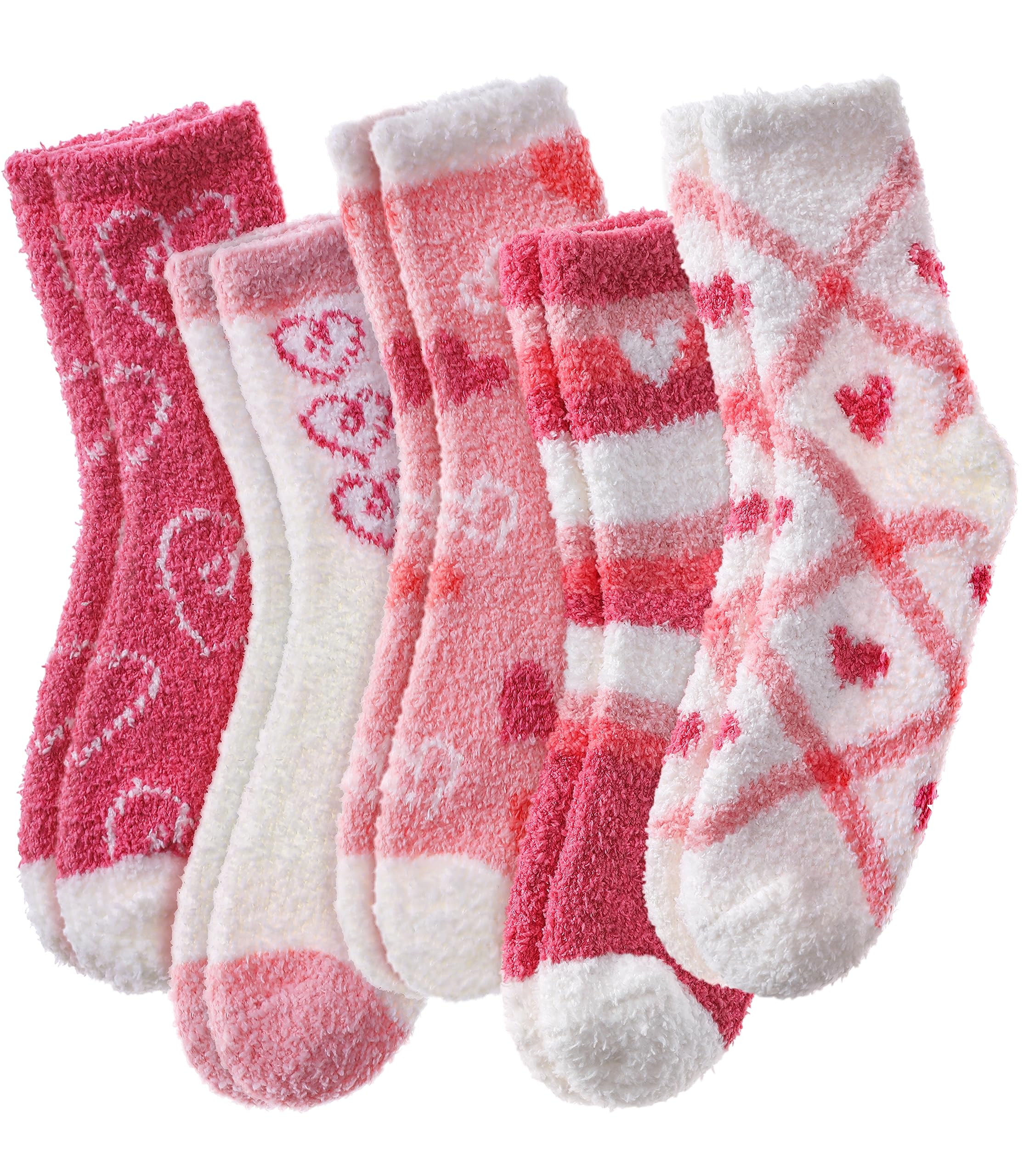 POEATEZOWomens Fuzzy Socks Warm Fluffy Socks Cozy Slipper Socks Microfiber Soft Sleep Winter Christmas Socks