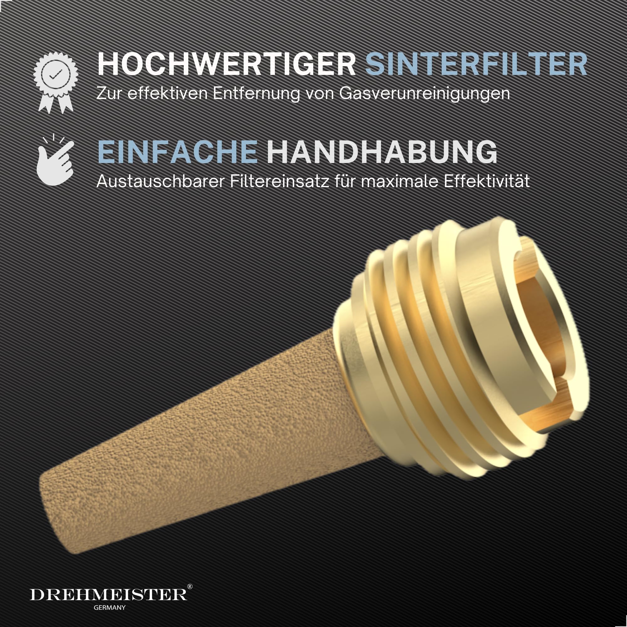 LPG Direktbetankungsadapter mit Sinterfilter - Messing - 3/4-16 UNF & W21.8 x 1/14" - Kompatibel mit Acme, Dish, Bajonett, EURONOZZLE - Für Gastankflaschen mit 80%-Füllstopp