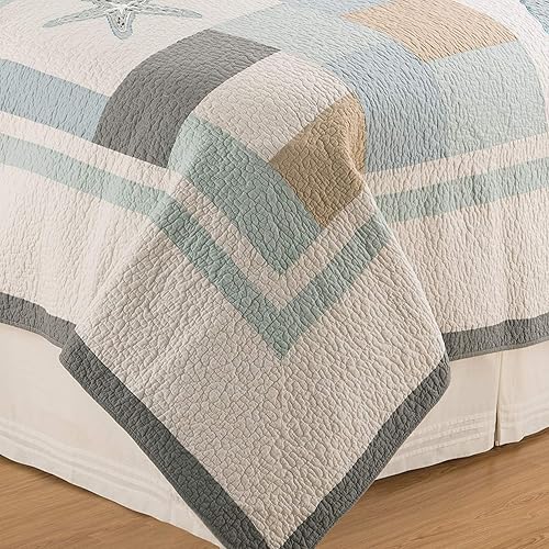 Miniatura 3 de C&F Home Driftwood Shores - Juego de edredón de 2 piezas tamaño individual, ropa de cama de verano y playa, con temática costera, reversible,