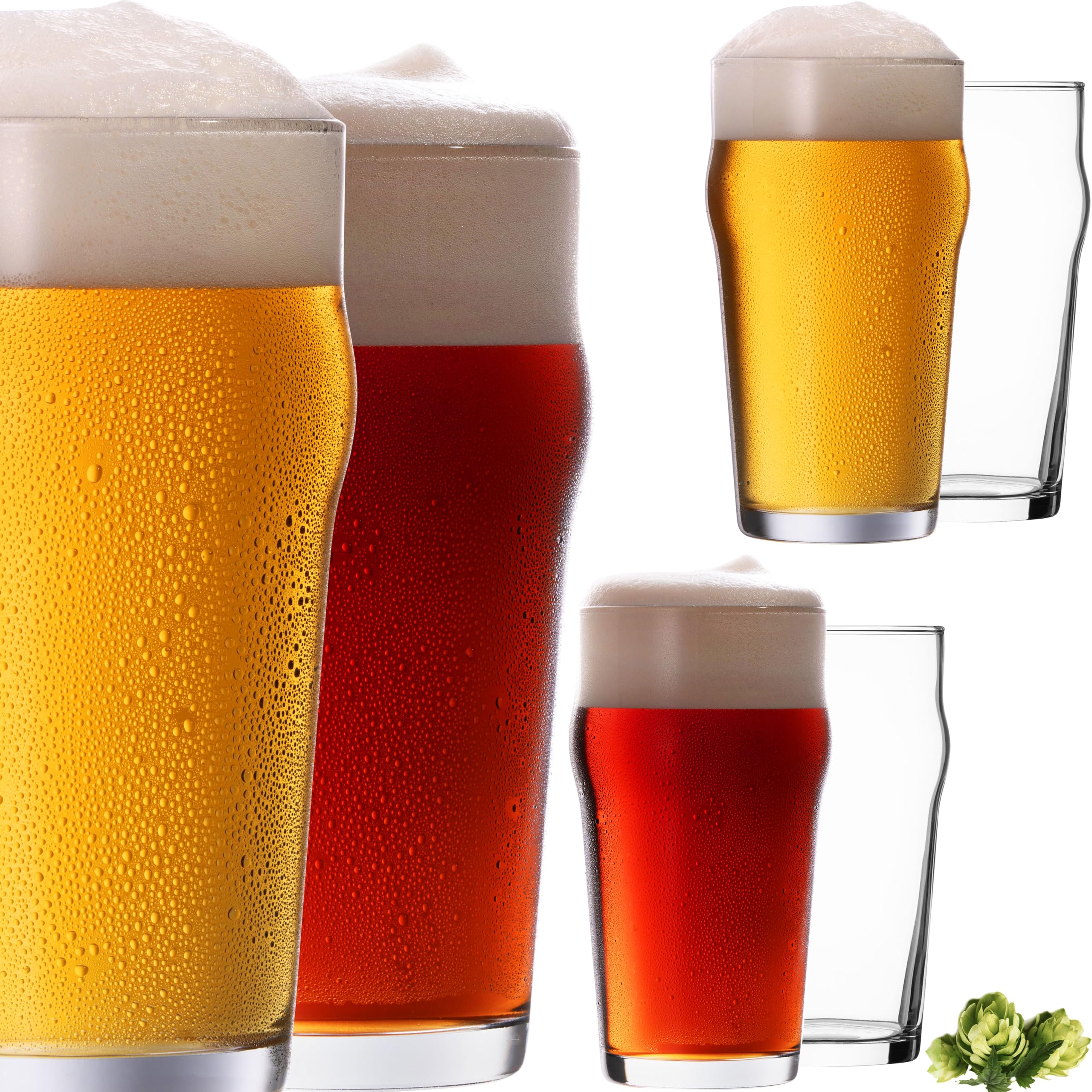 PLATINUX Set di 6 bicchieri da birra da 500 ml (max. 568 ml), boccali da birra in vetro per birra
