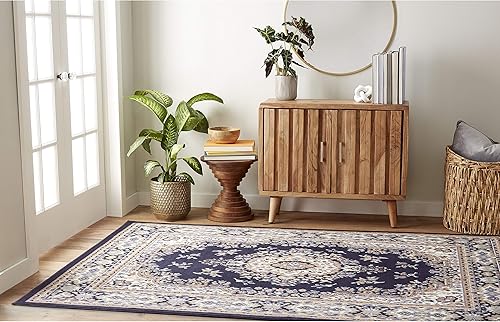 Miniatura 57 de Home Dynamix Premium Sakarya - Tapete tradicional con borde y medallón, gris, tapete rectangular de 7 pies 8 pulgadas x 10 pies 7 pulgadas Azul