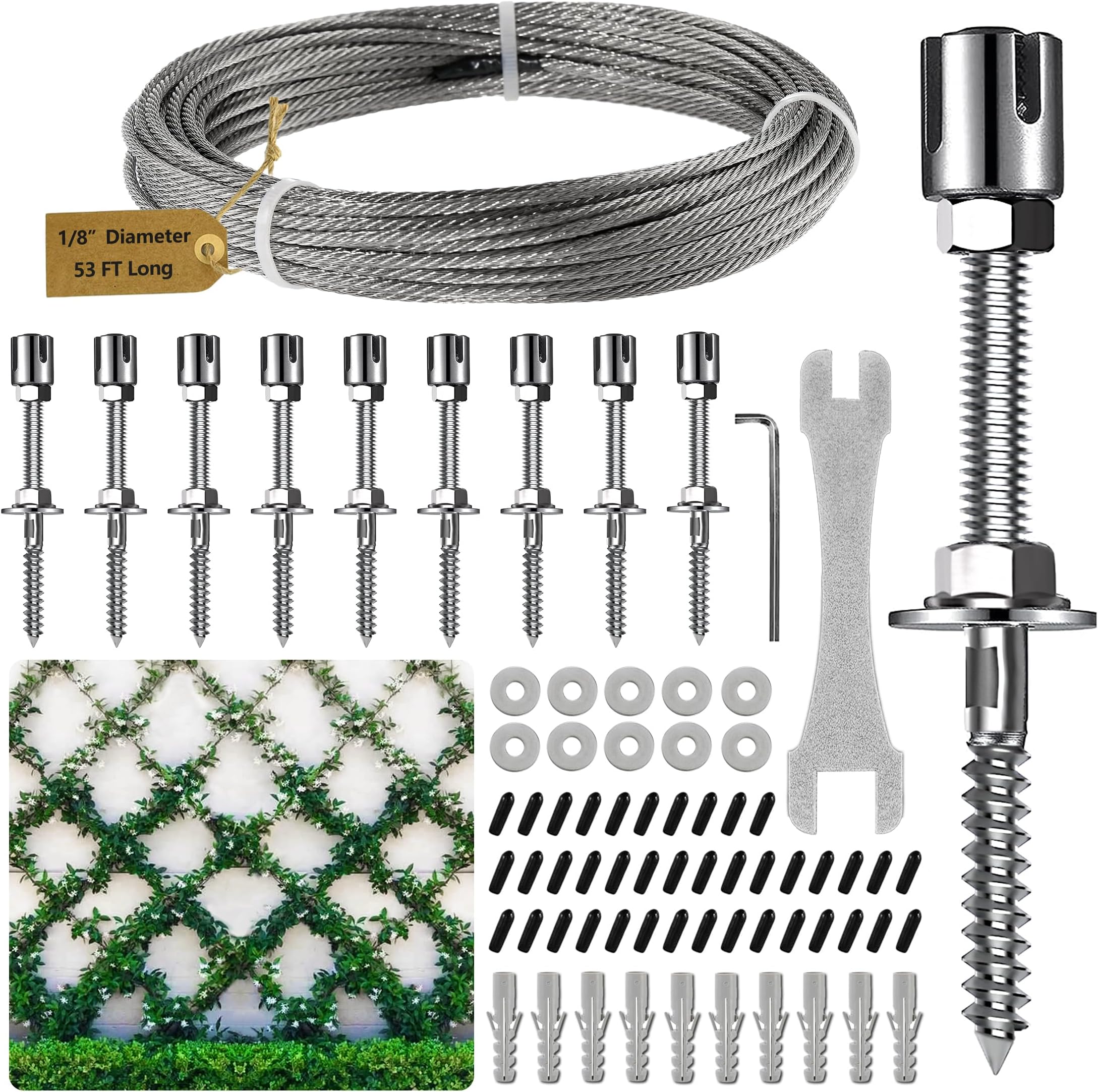 BLIKA 9 Pcs Wire Trellis Kits, Wire Trellis System for Climbing Plants, Vines and