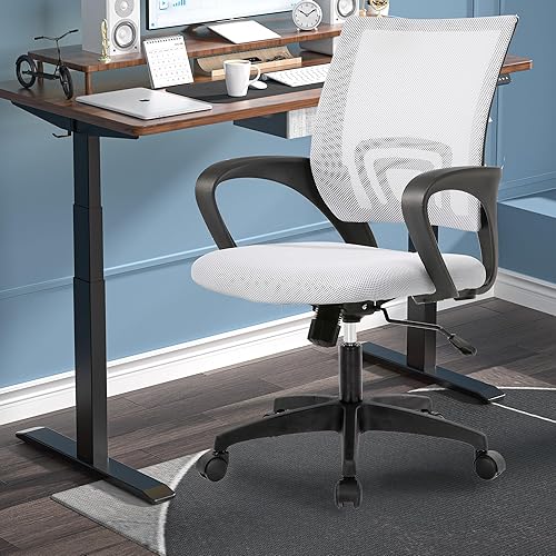 Miniatura 9 de PayLessHere Silla de oficina en casa, silla de escritorio, silla ergonómica ajustable, soporte lumbar, reposabrazos ejecutivo con malla de alta