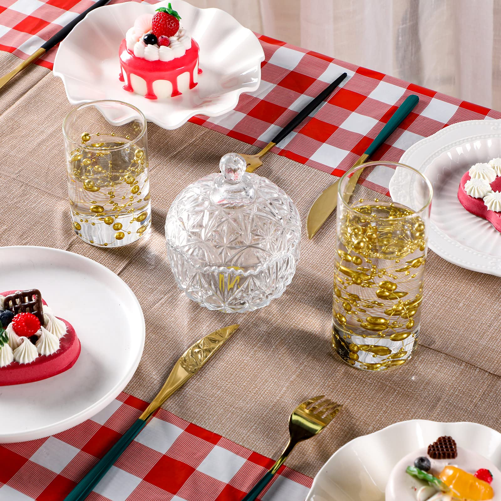 12 manteles desechables de plástico para pícnic a cuadros decorativos rectangulares de 54 x 108 pulgadas, manteles a cuadros blancos y rojos para cumpleaños, bodas, fiestas en interiores y exteriores