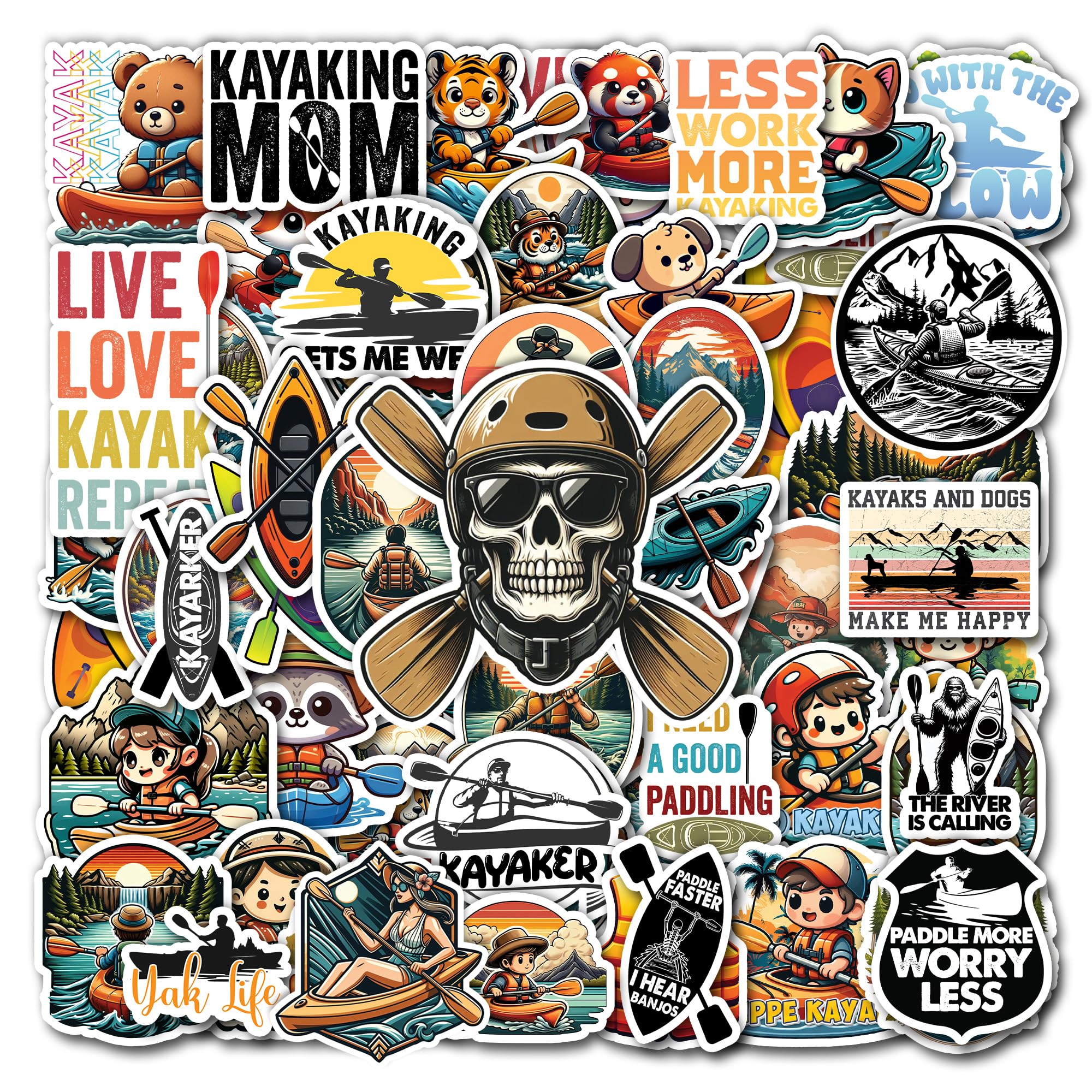 Amazon.com: BIGZORO Pack 50 PCS Canoe Kayaking Sticker Print