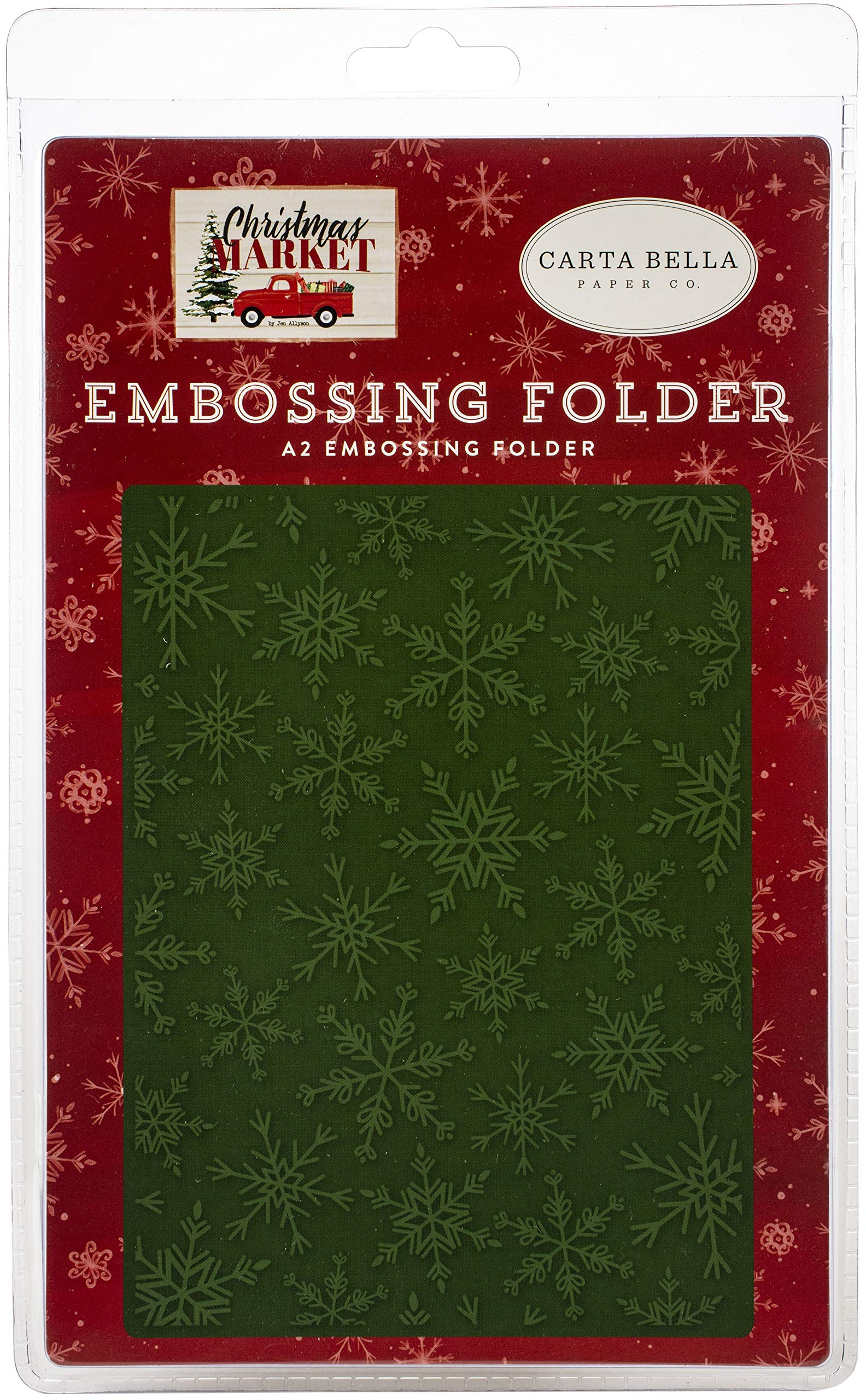Carta Bella Paper Company embossing folder, red, green, tan, black, white