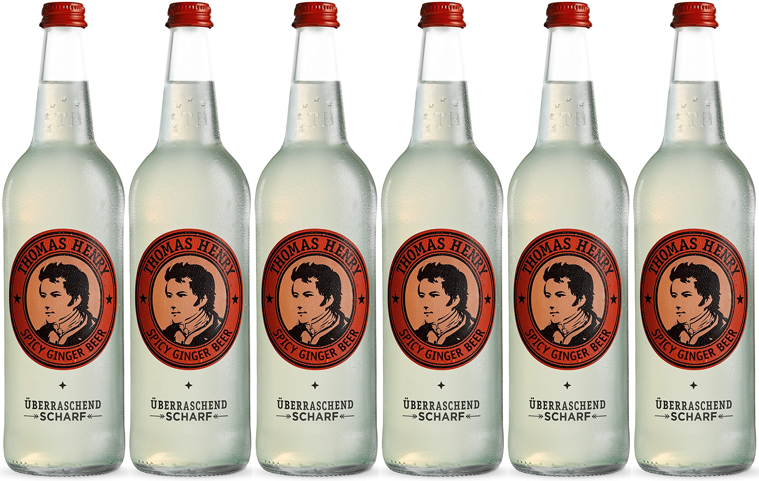 Thomas Henry Spicy Ginger Beer 6 x 0,75 l Glas MW Ingwerlimonade scharf zum Mixen von Longdrinks und Cocktails
