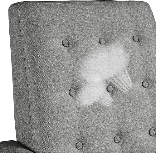 Miniatura 8 de Yaheetech Silla reclinable de tela moderna de mediados de siglo, sofá reclinable individual ajustable con cojín de asiento más grueso, sofá tapizado