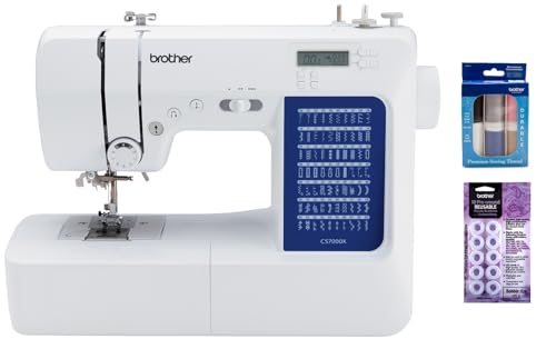 Image of Brother CS7000X Computerized Sewing and Quilting Machine (70 Built-in Stitches) + SASEW6 6-Piece Thread Pack + PWB250 Pre-Wound Embroidery Bobbins (10 Pack, White)
