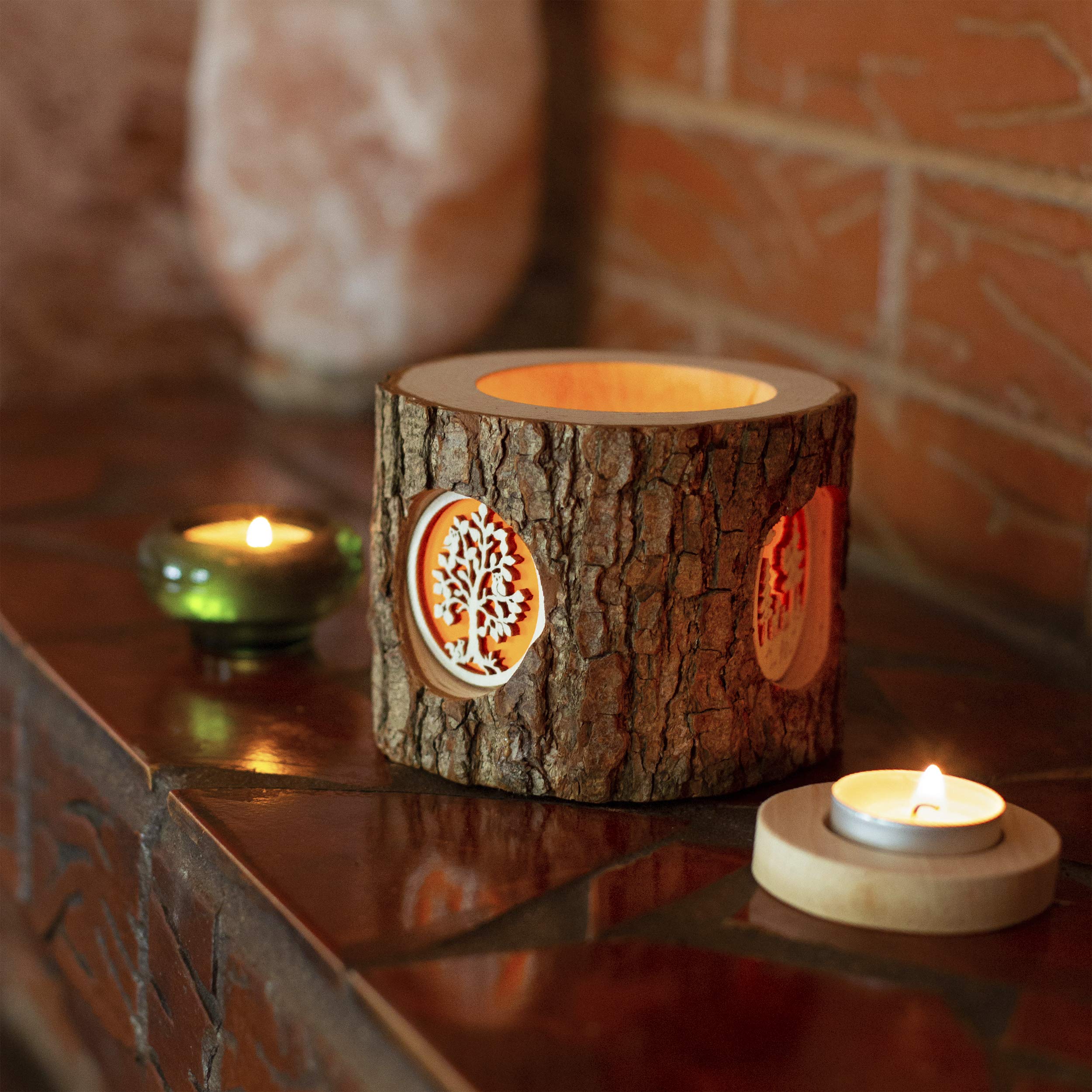 クリスマスキャンドルホルダー 木製 Amazon.co.jp: Forest Decor 木製ティーライトキャンドルホルダー