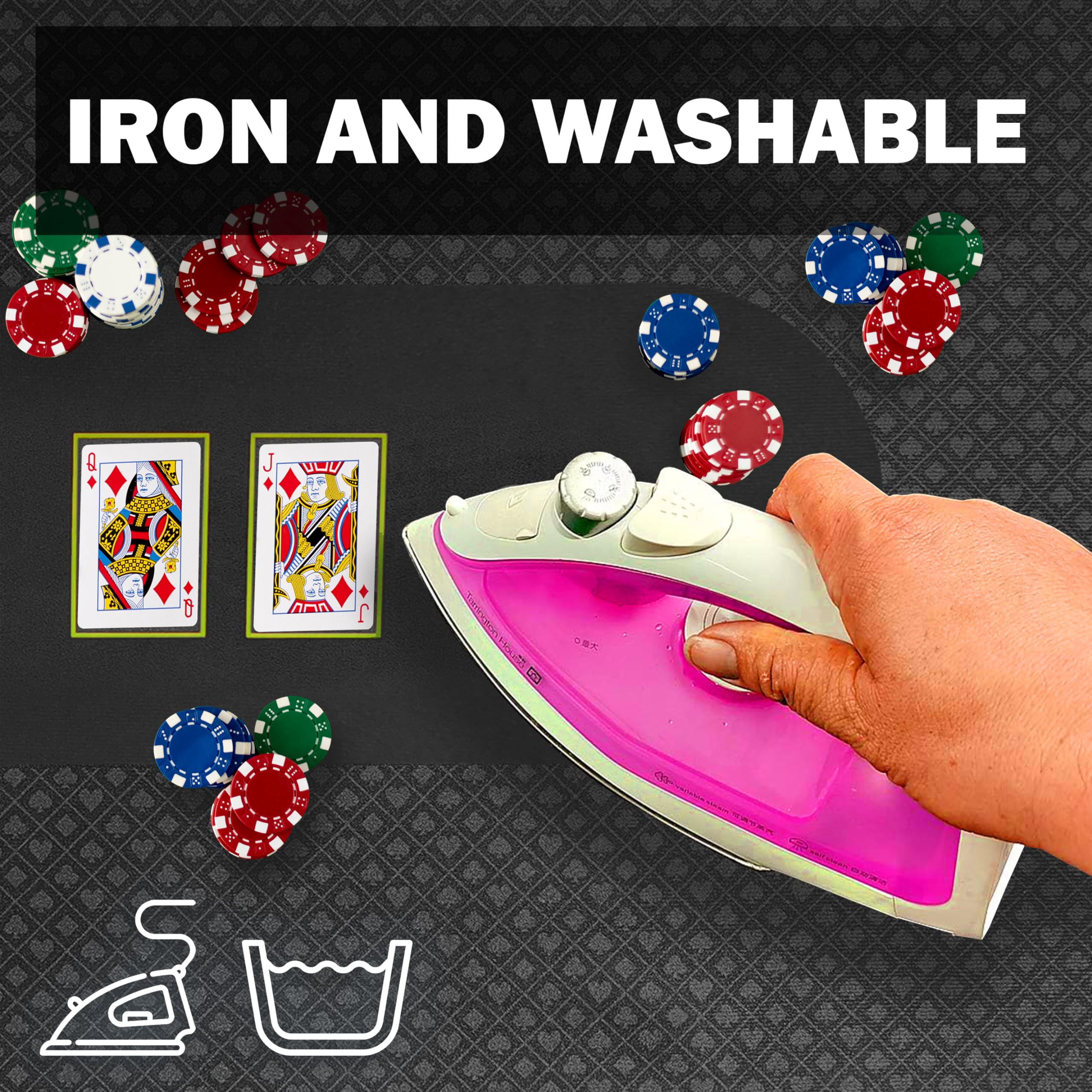 Tapis De Poker Double Face – Feutre Pour Texas Hold'em Et Blackjack – Enroulable, Compact, 60x90 Cm – Idéal Pour Soirées Jeux
