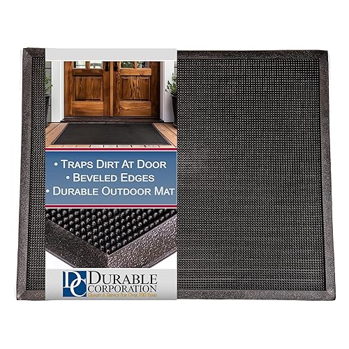 Alfombrilla de entrada de goma de alta resistencia para áreas exteriores de Durable Corporation Negro 1 Alfombrilla de entrada de goma de alta resistencia para áreas exteriores de Durable Corporation Negro 1
